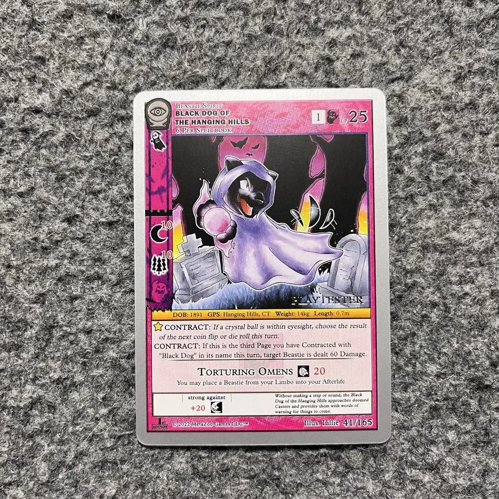 Metazoo Playtester Black Dog Seance 1st Edition Silver Border Non Holo